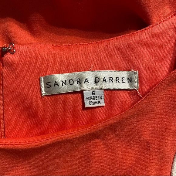 Sandra Darren Coral Faux Wrap Sleeveless Sheath Dress - Picture 5 of 6